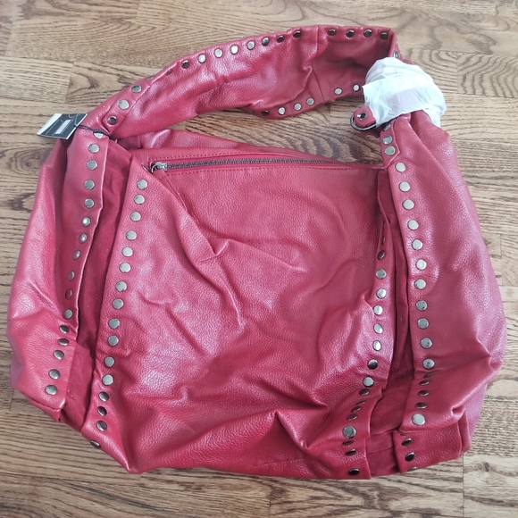 Garnet Red Handbag with Extra Wide Strap - Picture 8 of 8